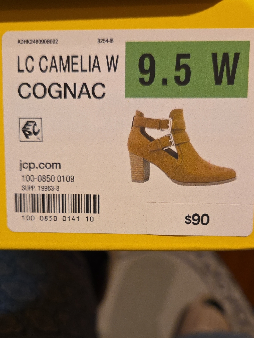 Liz Claiborne Cognac Cutout Buckle Heeled Ankle Boots